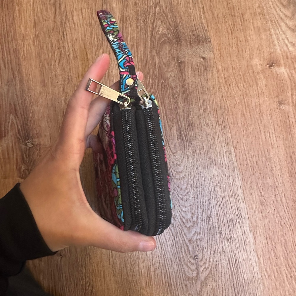 Multi Color Patterned Double Zip Wallet - image 5